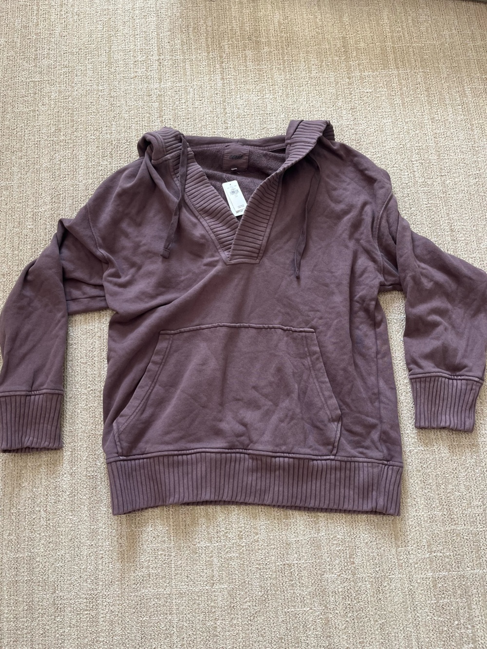 aerie ribbed neck lightweight oversized hoodie size small